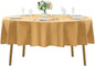 90 inch Round Tablecloth Washable Polyester Table Cloth Decorative Table Cover for Wedding Party Dining Banquet（90 inch,Gold）