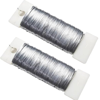 76Yards 26Gauge Silver Metal Floral Wire Flexible Paddle Florist Garden Wire for Flower Arrangement,Crafts,Christmas Wreaths Tree,Garland.