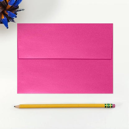 LUXPaper A7 Invitation Envelopes | Peel & Press | 5 1/4" x 7 1/4" | Azalea Metallic | 80lb. Text | 500 Qty
