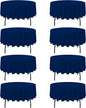 BRILLMAX 8 Pack Navy Blue Round Tablecloths 90 Inch - Circle Bulk Linen Polyester Fabric Washable Table Cloth Cover for Wedding Reception Banquet Birthday Party Buffet Restaurant
