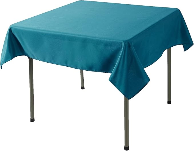 Cupuamon Square Tablecloth 90x90 inch Washable Polyester Fabric Table Cloth for Wedding Party Dining Banquet Decoration（90x90,Caribbean Blue）