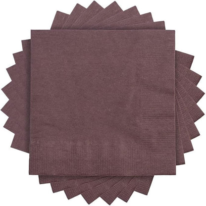 JAM PAPER Small Beverage Napkins - 5 x 5 - Burgundy - 50/Pack