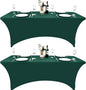 2-Pack 4ft Spandex Table Covers for Rectangular Folding Tables - Wrinkle Resistant Stretch Tight Table Cloths - Ultimate Fitted Table Protector for Parties, Banquet, and Wedding