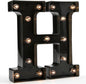 Light Up Black Alphabet Marquee Letters Sign LED Marquee Number Lights Sign for Night Light Home Bar Christmas Lamp Birthday Party Wedding Decoration H