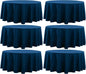 Round Tablecloth 120 Inch Tablecloth 6 Pack Navy Blue Table Cloths Washable Decorative Linen Polyester TableClothes Cover for Dining Table Banquets Buffet Parties and Wedding