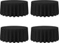 BRILLMAX 4 Pack Black Round Tablecloths 132 Inch - Circle Bulk Linen Polyester Fabric Washable Table Cloth Cover for Wedding Reception Banquet Birthday Party Buffet Restaurant