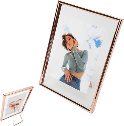 Rose Gold Floating Frame (5"x7",Vertical) with “Heart”, For Picture 4x6,3x5, 2x3, Classy Gift For Mother's Day, Home or Wedding…