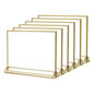 NIUBEE 6Pack 11 x 8.5 Acrylic Sign Holder with Gold Frames and Vertical Stand, Ideal for Display Wedding Table Numbers, Double Sided Picture, Clear Photos, Menu Holders -Horizontal