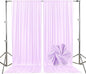10ft x 10ft Light Purple Backdrop Curtains for Parties, Fabric Satin Background Curtain with Rod Pockets for Weddings, Birthday, Baby Shower, Photography, Graduation Party Backdrop Drapes, 2 Panels