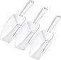 3 Pcs Clear Plastic Ice Scoop Set, Small Acrylic Serving Scoops For Candy Buffet, Canisters, Dry Goods Multi-Purpose Kitchen Food Scoop For Coffee, Tea, Flour, Wedding Desserts (7.8 Inch Long)
