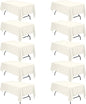 BRILLMAX 10 Pack Ivory Tablecloths for 6 Foot Rectangle Tables 60 x 102 Inch - 6ft Rectangular Bulk Linen Polyester Fabric Washable Cloth Cover for Wedding Reception Banquet Birthday Party