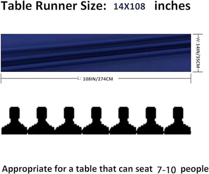 6Pack 9ft Chiffon Table Runner 14x108 Inch Sheer Romantic Table Runner for Wedding Birthday Party Bridal Shower Outdoor Decoration-Royal Blue