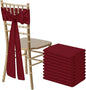 10 PCS Burgundy Satin Chair Sashes Bows Universal Chair Ribbon Ties Back Sash for Wedding Party Reception Events Banquets Hotel Event Chair Cover Decoration (7x108 inch)