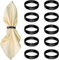 Black Napkin Rings-10 Pcs Stainless Steel Napkin Rings,Metal Napkin Ring for Table Settings Wedding Christmas Party Dinner Table