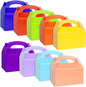 Rcybeo 18 PCS Gable Treat Boxes for Party, 9 Colors Candy Boxes for Kids Birthday, Snack Goodie Treat Bags for Wedding Favors, Baby Shower, 6.3 x 3.5 x 3.5 In