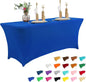 IVAPUPU 8FT Table Cloth for Rectangular Fitted Events Stretch Fuchsia Table Covers Washable Cover Spandex Tablecloth Protector for Party, Wedding, Cocktail, Banquet, Festival