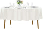 60 inch Round Tablecloth Washable Polyester Table Cloth Decorative Table Cover for Wedding Party Dining Banquet（60 inch,Ivory）