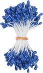 150-Pack Flower Stamens for Crafts, 5mm Double Heads Artificial Pearl Floral Pistil Mini Flower Pollens Stamens for DIY Making/Wedding/Scrapbook Decoration [Sapphire Blue]