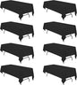 BRILLMAX 8 Pack Black Tablecloths for 8 Foot Rectangle Tables 60 x 126 Inch - 8ft Rectangular Bulk Linen Polyester Fabric Washable Cloth Cover for Wedding Reception Banquet Birthday Party
