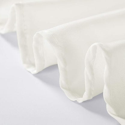 120 inch Round Tablecloth Washable Polyester Table Cloth Decorative Table Cover for Wedding Party Dining Banquet（12 Pack 120 inch,Ivory）