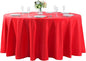 Cupuamon 132 inch Round Tablecloth Washable Polyester Table Cloth Decorative Table Cover for Wedding Party Dining Banquet（132 inch,Red）
