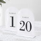 UNIQOOO White Arch Wedding Table Numbers with Stands 1-20, 5x7" Acrylic Signs and Holders, Perfect for Centerpiece, Reception, Decoration, Party, Anniversary, Event