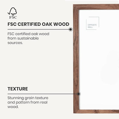 Opposite Wall - 50x70 cm - Dark Oak Wood Picture Frame - Lightweight, Versatile & Shatterproof - Wall Hanging Photo or Poster Frame - Wall Decor for Office, Gallery & Home, 19 3/4 x 27 1/2 in