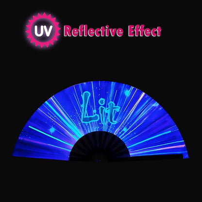 Boots on The Ground Fan, Large Folding Hand Fan for Women and Men, Popping Fans for Line Dancing for Raves, EDM, Dance Party, and Home Decoration