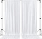 AK TRADING CO. 10 feet x 8 feet IFR Polyester Backdrop Drapes Curtains Panels with Rod Pockets - Wedding Ceremony Party Home Window Decorations - White