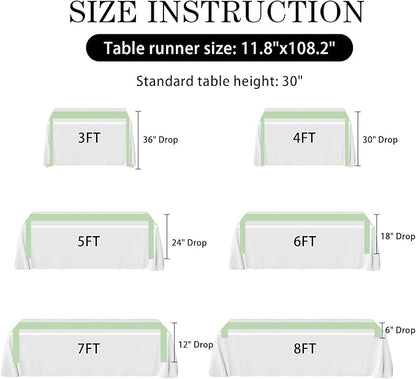 20 Pack Sage Green Satin Table Runner 12x108 Inches Long, Bright Silky Smooth Satin Table Runner Table Decor for Wedding Banquet Christmas Prom Event Birthday Party