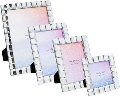 Isaac Jacobs Decorative Sparkling Jewel Picture Frame, Photo Display & Home Décor (8x10, Clear)