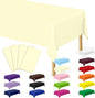 QZYL 4 PCS Picnic Table Cover, 54 x 108 Inches Plastic Disposable Tablecloth, Ivory Smooth Rectangle Tablecloth, Indoor or Outdoor Parties Birthdays Wedding Decor, Leakproof and Waterproof