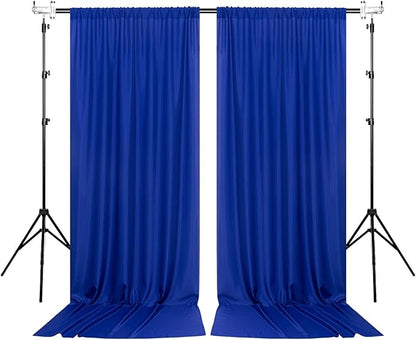 Royal Blue Backdrop Curtains for Party Stage Wedding Ceremony Light Filtering Curtains Photography Backdrop for Baby Showers Rod Pocket Home Sliding Door Decoration, 5ft x 7ft, 2 Panels
