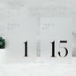 JINMURY Frosted Wedding Table Numbers 1-15 with Stands, 5"x7" Frosted Acrylic Table Numbers, Perfect for Wedding Reception, Party, Anniversary, Event (Black Font 1-15, 5"x7")