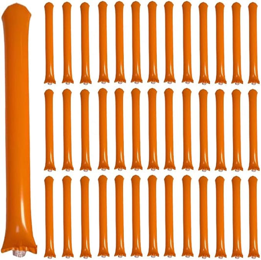 40pcs Round headTeam Spirit Boom Sticks Thunder Sticks Cheering Sticks Team Spirit Plastic Cheerleading Spirit Stick Clapper Inflatable Noise Maker Sports Supply (Orange)