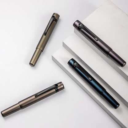 Hongdian M2 Black Forest Mini Rollerball Pen, Fine Point 0.5mm, Sleek Aluminium Pocket Pen with Black Ink Refill, Ideal for Travel & Signature (Space Gray)