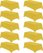 VidaFete Tablecloth 10 Pack 90 * 156inch Rectangle Table Cloth Polyester, Stain Wrinkle Resistant Polyester Dining Table Cover for Kitchen Dinning Party Wedding Rectangular Buffet Decoration(Yellow)