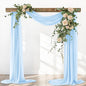 Light Blue Elegant Arch Draping Fabric 2 Panels Outdoor 29" × 20Ft Sheer Chiffon Curtain Drapes for Fall Wedding Ceremony Birthday Party Garden Brunch