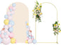 6.6FT Wedding Arch Backdrop Stand and Beige Arch Cover, Beige Spandex Fitted Backdrop Cover and Gold Wedding Arch Frame for Birthday Party Wedding Ceremony Bridal Baby Shower, Parties Decoration.