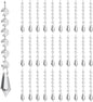 50 Pack Hanging Crystals - Clear Acrylic Prisms Pendant Ornaments for Christmas Tree, Centerpieces, Chandelier, Window & Home Decor, Ideal for Weddings, Parties Decorations (Icicle)