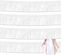 4 Pack 10 Feet White Foil Fringe Garland Metallic Tinsel Streamers Banner Wall Hanging Curtain Backdrop for Parade Floats, Wedding, Graduate, Mother's Day, Birthday Party Decoration