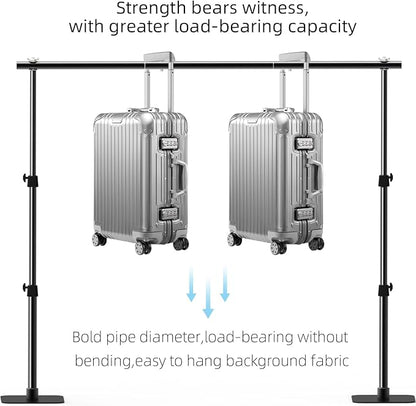 Pipe and Drape Backdrop Stand Kit, 6.5ft x 10ft Adjustable Photo Background Stands with Metal Flat Base for Photography, Birthday Parties, Wedding, Video Studio