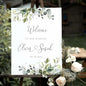 Wedding Sign, Wedding Welcome Sign, Greenery Wedding Welcome sign, Wedding Eucalyptus Sign, Wedding Sign Template, Welcome to our Wedding Sign with Stand