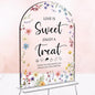 Wedding Signs Decor, Love is Sweet Sign for Dessert Table, Wedding Supplies 5x7 Inch, Wedding Signs for Ceremony And Reception, Arch Acrylic Table Sign for Anniversary, Bridal Shower Decor (Flower)