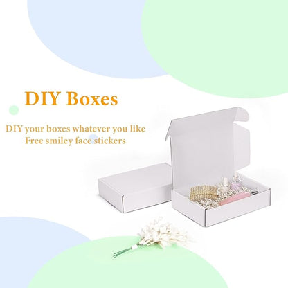 MEBRUDY 9x6x2 Inches Shipping Boxes Pack of 50, Small Corrugated Cardboard Box for Mailing Mailer Packing, White
