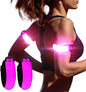 LED Armband Running USB Rechargeable(2 Pack), High Visibility Wristband for Runners, Joggers, Pet Owners, Cyclists, Adjustable Waterproof Reflective Bracelets for Night Running, Walking