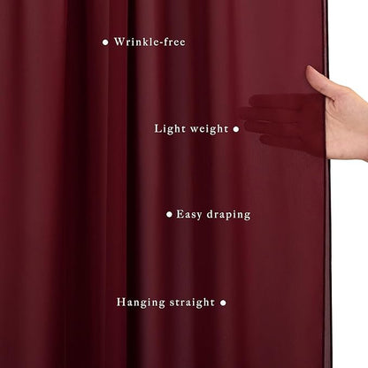 20Ft Length x 28" Width Wedding Arch Draping Fabric 2 Panels Burgundy Arch Drapes Chiffon Fabric Sheer Curtains Backdrop for Party Decorations Wedding Ceremony Bridal Ceiling Stage Reception Decor
