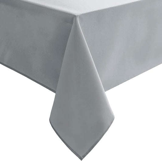 Hiasan Silver Grey Rectangle Tablecloth - Waterproof and Spillproof Washable Fabric Table Cloth for Dining Room Kitchen Party and Outdoor, 30 x 60 Inch