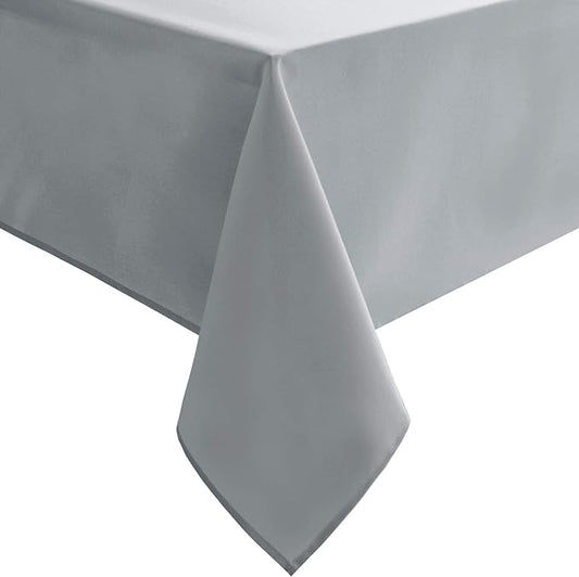 Hiasan Silver Grey Rectangle Tablecloth - Waterproof and Spillproof Washable Fabric Table Cloth for Dining Room Kitchen Party and Outdoor, 54 x 108 Inch