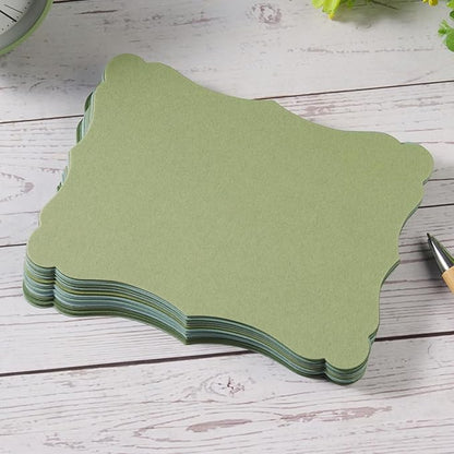 50 Pack Blank Kraft Cards Cardstock Thick Paper Brown Greeting Cards for DIY Gift Card Menus, Baby Shower and Wedding Invitations (Green, 5 Colors, 4x6IN)